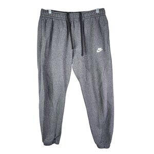Nike Mens Grey Jogger Sweatpants Drawstring Elastic Waist Polyester Cotton L